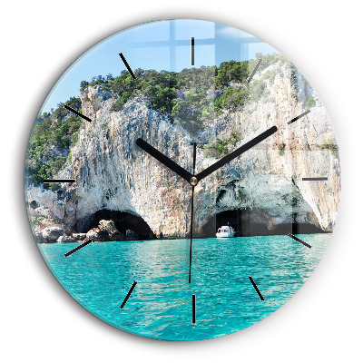 Pendule murale ronde 60 cm Grotte sous-marine