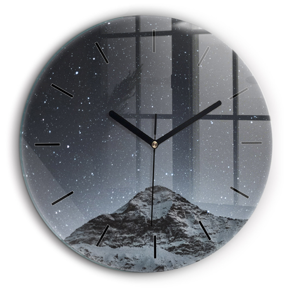 Horloge ronde 60 cm Montagne sous les étoiles