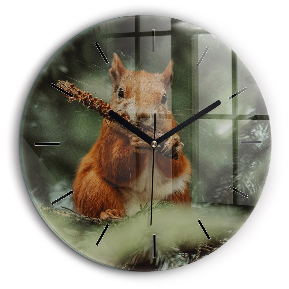 Horloge ronde 60 cm Écureuil et animaux sauvages
