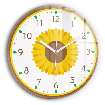 Fleur de tournesol Horloge ronde murale